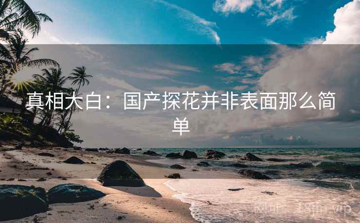 真相大白:国产糖心vlog并非表面那么简单 真相大白:国产糖心vlog并非表面那么简单